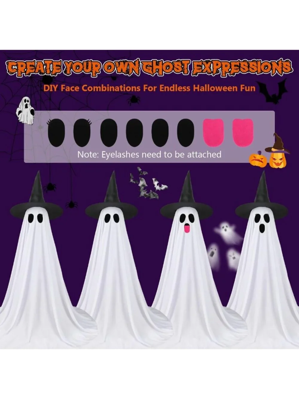 Lighted Halloween Ghost Decorations - 2 Pack, 59